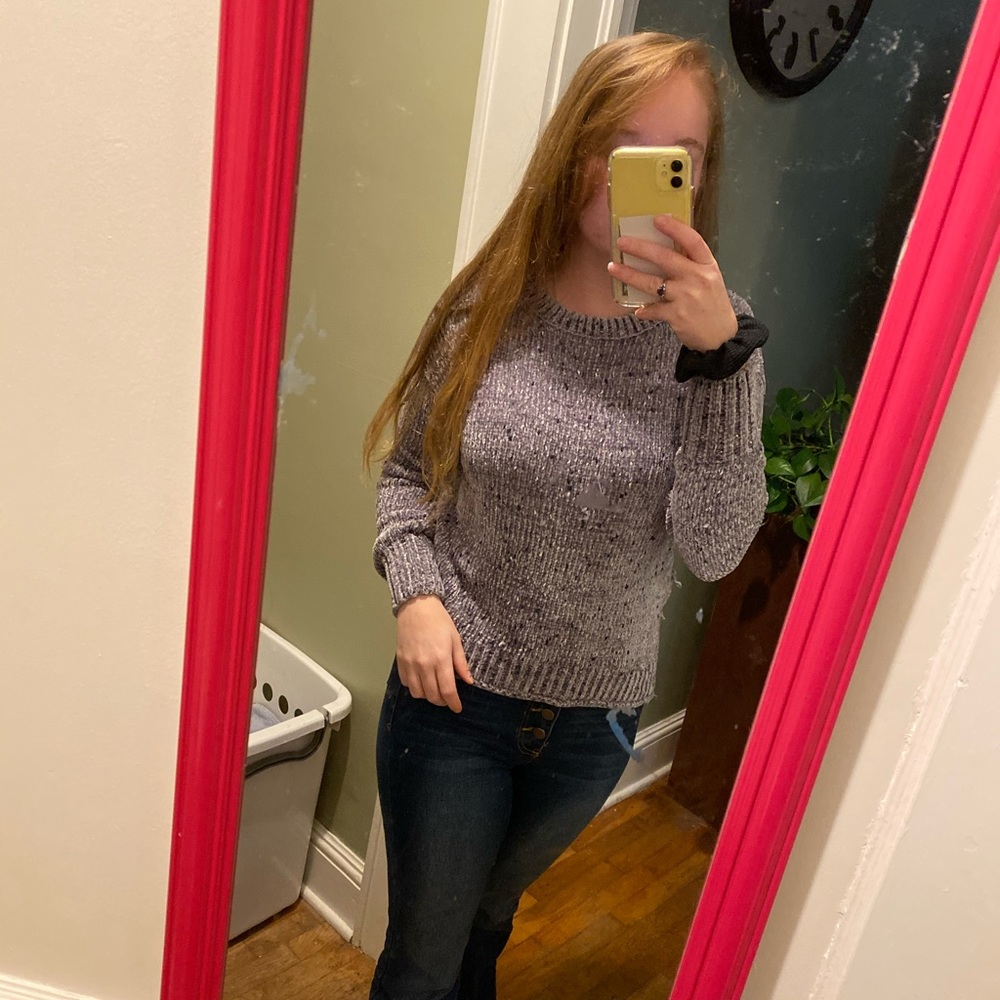 Super soft gray speckled sweater